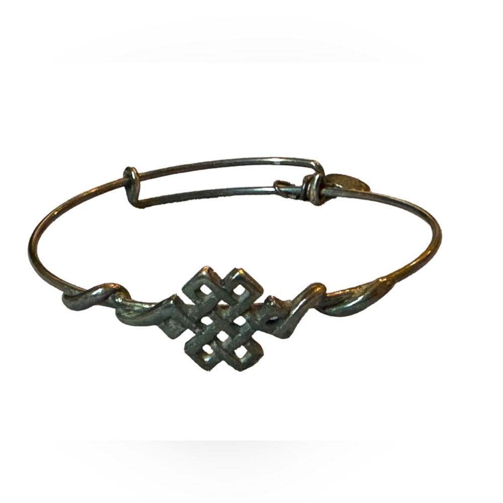 Alex and Ani Endless Knot Bangle Wrap Bracelet in Rafaelian Silver Over Copper